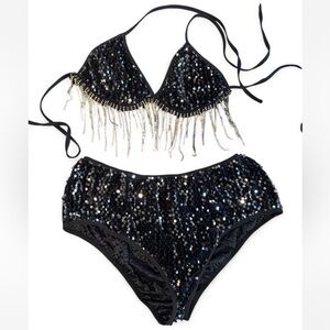 Black Sequin Rave/Festival Set